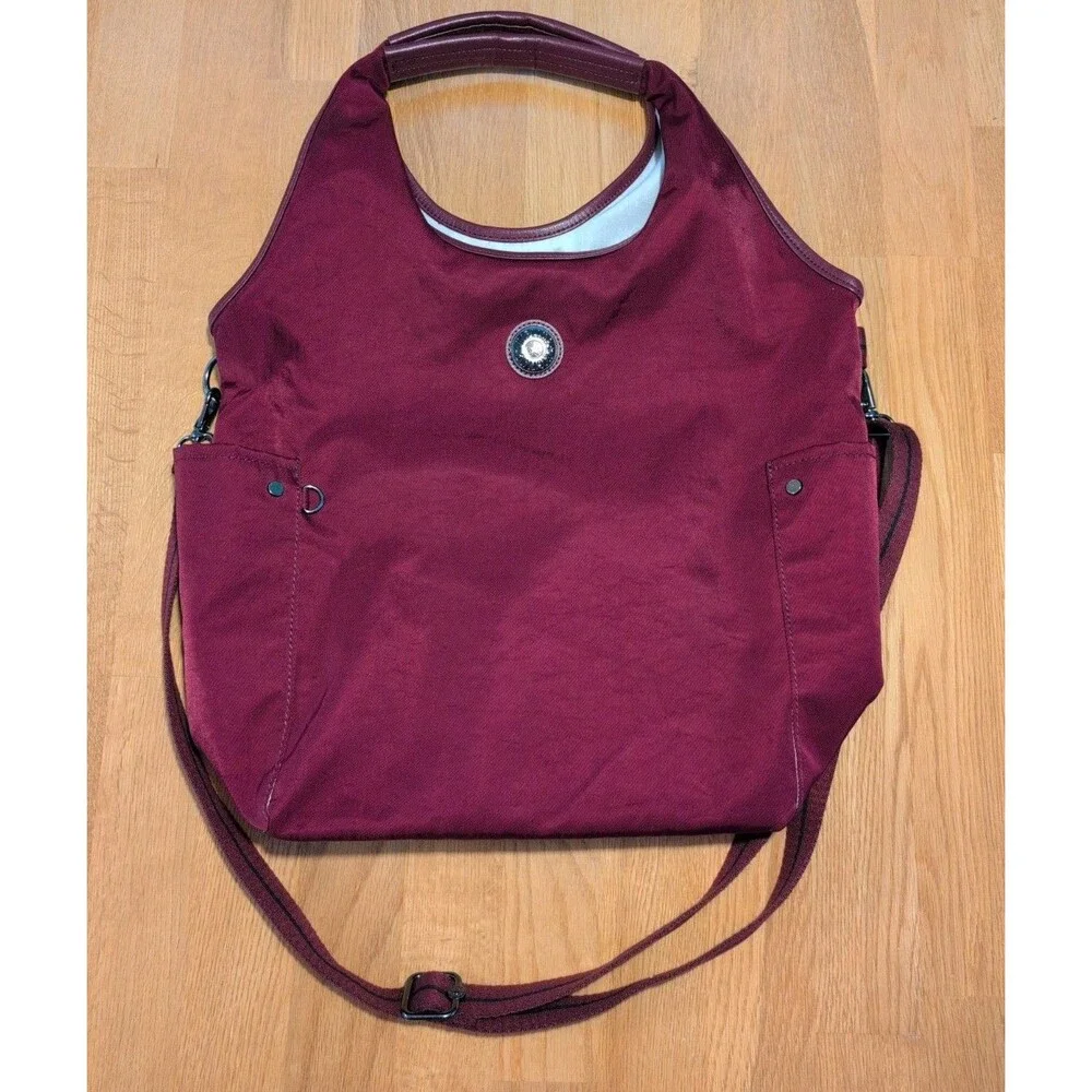 Kipling Urbana Large shoulder Hobo bag Burgandy Nylon Adjustable Strap Pockets